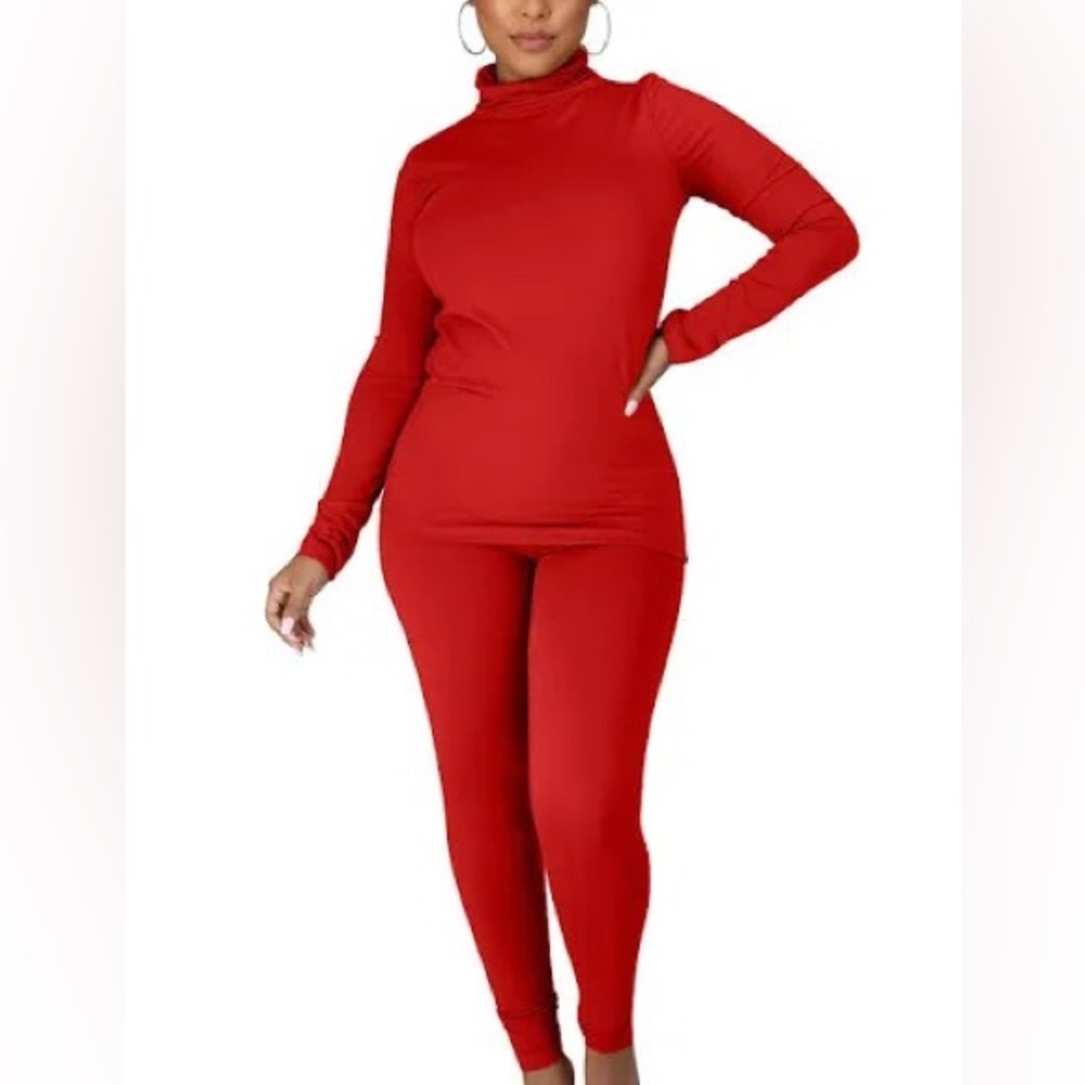 Plus size red 3pc lounger